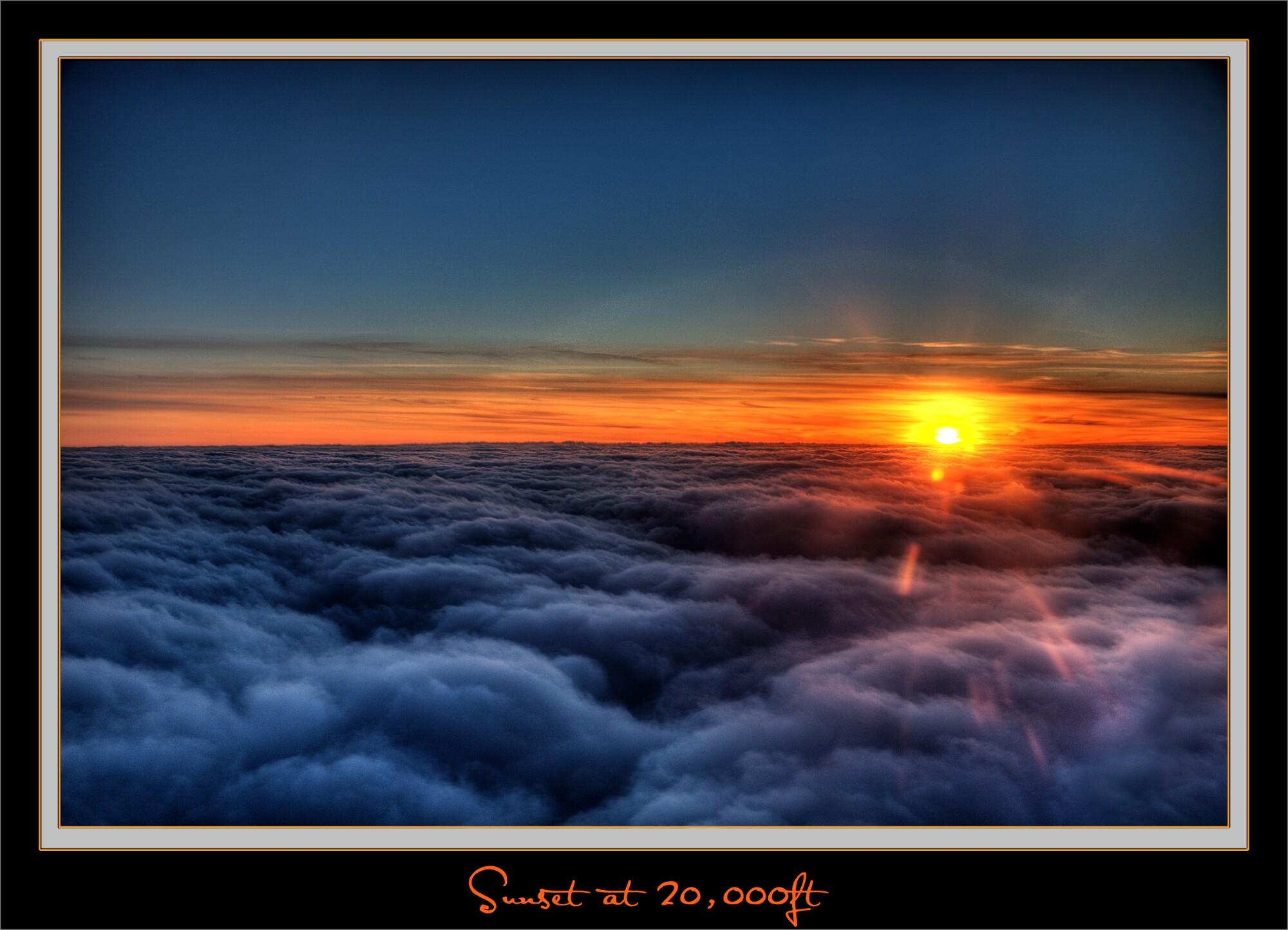 Sunset at 20000ft.jpg - Taken on a flight back from Dublin to Birmingham. It is 3 separate shots.